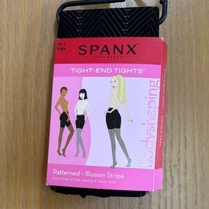 SPANX size A Black Illusion Stripe Tights